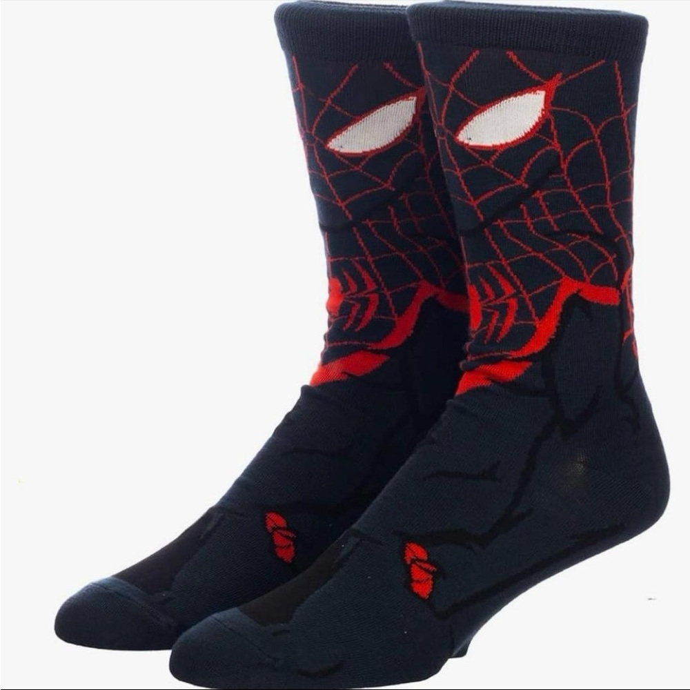 Unisex Super hero  Miles Morales Crew Socks, One Size